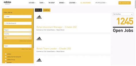 adidas job openings.